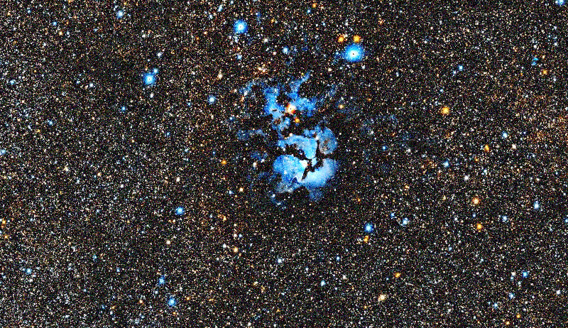 Photo simulée d'une heure de Trifid Nebula avec le Origin Mark II