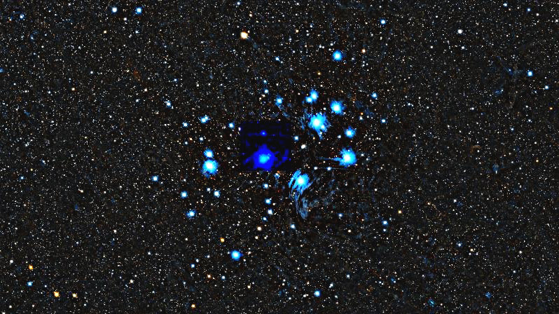 Foto simulata di un'ora di M45 Pleiades con il Seestar S30 Pro