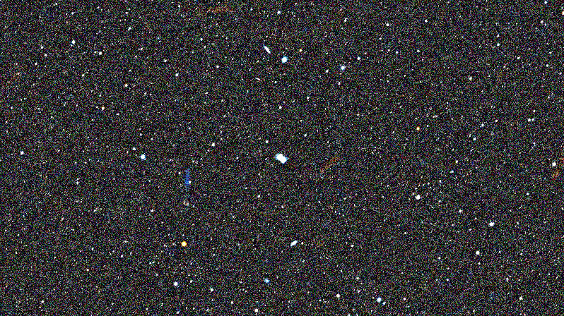 Foto simulata di un'ora di NGC 4449 Box Galaxy con il Seestar S30 Pro