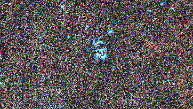Photo simulée d'une heure de Trifid Nebula avec le Seestar S30