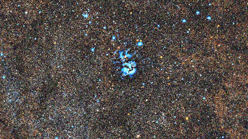 Foto simulada de una hora de Trifid Nebula con el Seestar S50 Pro