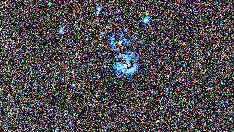 Photo simulée d'une heure de Trifid Nebula avec le Seestar S50