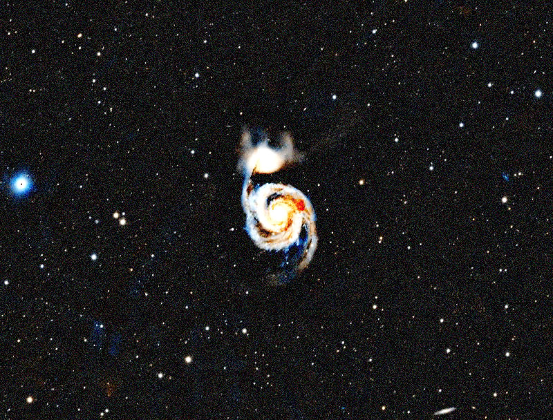 Photo simulée d'une heure de Whirlpool Galaxy avec le eVscope 2