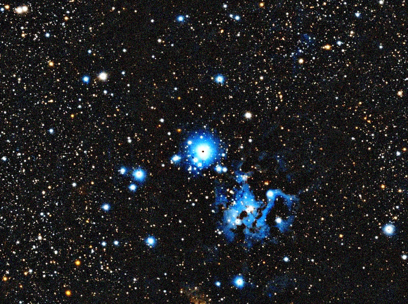 Foto simulata di un'ora di NGC 2264 Christmas Tree Cluster con il Odyssey