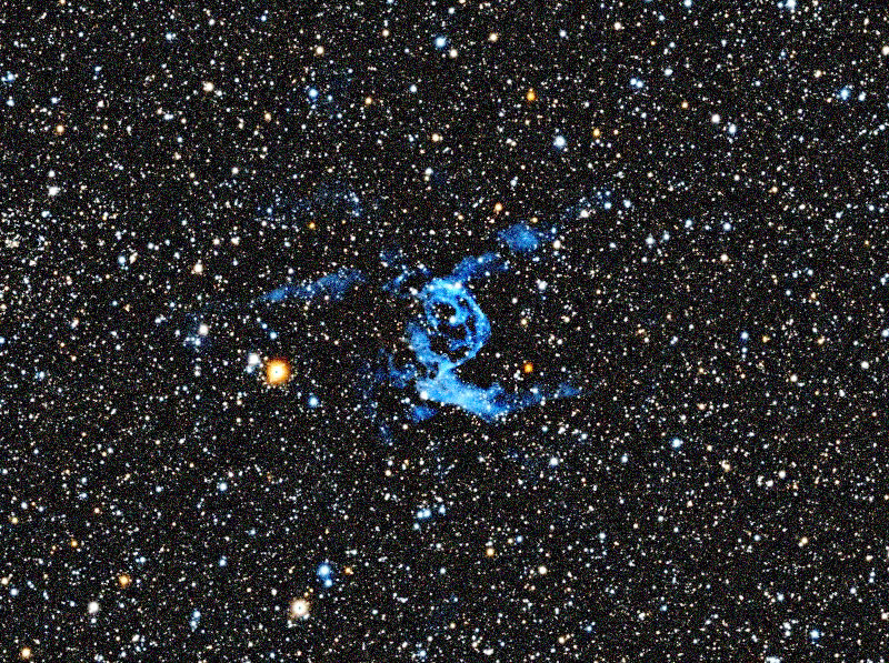 Foto simulata di un'ora di NGC 2359 Thor's Helmet con il Odyssey