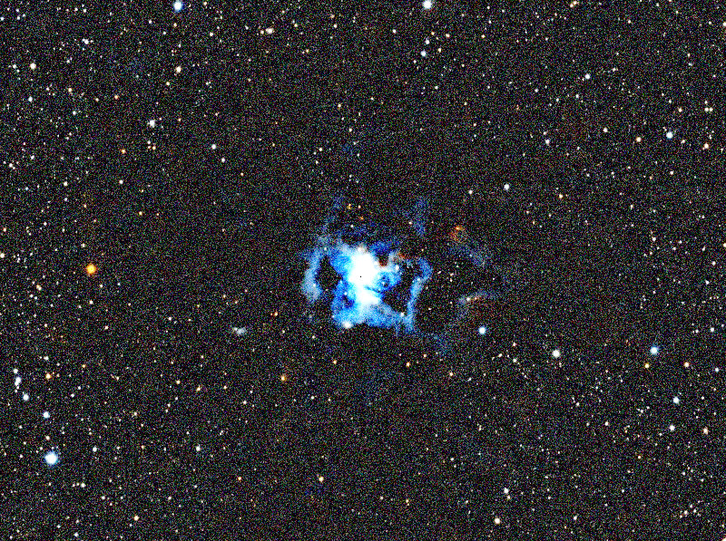 Foto simulata di un'ora di NGC 7023 Iris Nebula con il Odyssey