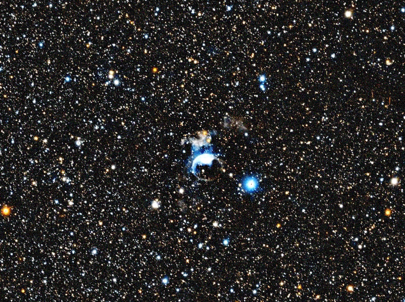Foto simulata di un'ora di NGC 7635 Bubble Nebula con il Odyssey