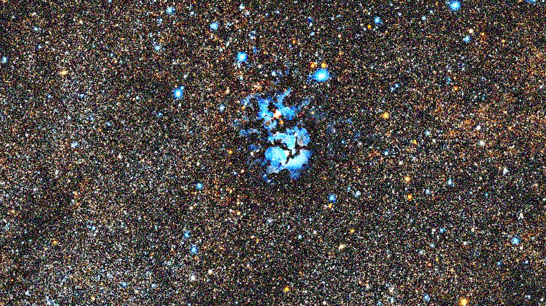 Simuliertes einstündiges Foto von Trifid Nebula mit dem Atlas Single